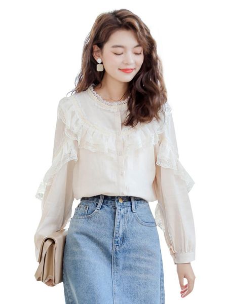 women's blouses & shirts women slim korean chiffon blouse long sleeve white lace shirt office lady ropa para mujer ef50cb
women's blouses & shirts women slim korean chiffon blouse long sleeve white lace shirt office lady ropa para mujer ef50cb