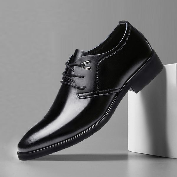 busins drs leather sho men's lace up black young british pointed fashion versatile cow
busins drs leather sho men's lace up black young british pointed fashion versatile cow