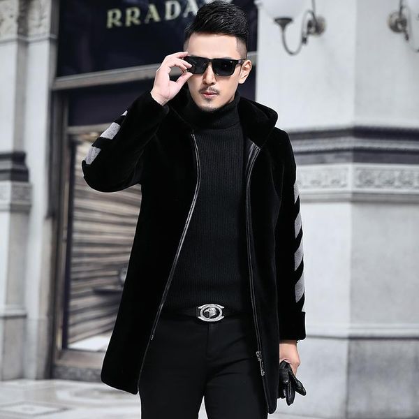 men's leather & faux real fur coat winter jacket men 100% alpaca wool clothes 2021 warm casual long jackets plus size erkek mont vzs18-, Black
men's leather & faux real fur coat winter jacket men 100% alpaca wool clothes 2021 warm casual long jackets plus size erkek mont vzs18-, Black