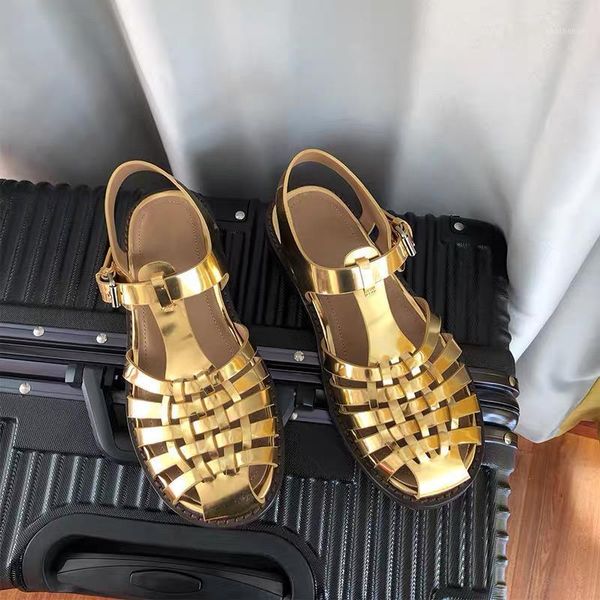 gold woven close toe flat sandals woman retro hollow out rome vacation beach braid leather summer girl's shoes, Black
gold woven close toe flat sandals woman retro hollow out rome vacation beach braid leather summer girl's shoes, Black
