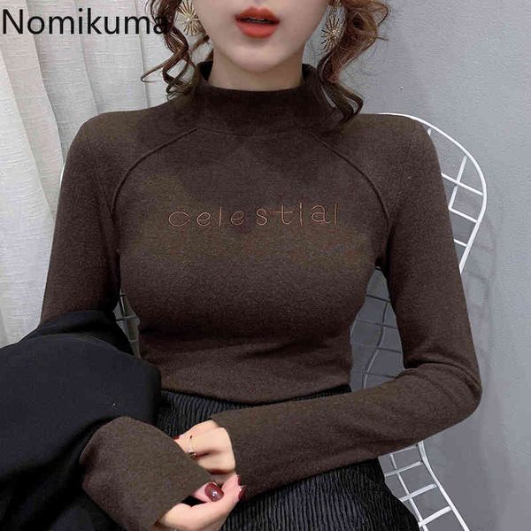 nomikuma letter embroidery slim t shirt long sleeve half turtleneck tshirts female casual fashion basic autumn 3c709 210514, White
nomikuma letter embroidery slim t shirt long sleeve half turtleneck tshirts female casual fashion basic autumn 3c709 210514, White