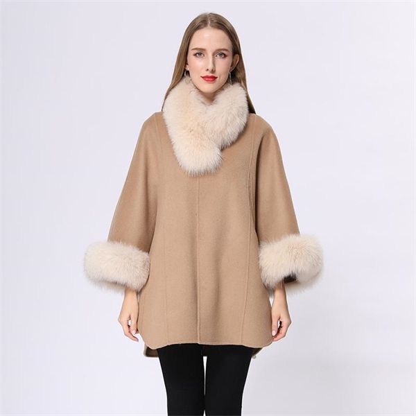 winter fashion warm loose mid-length cashmere wool poncho cape with real fur collar mjf-p-05, Black
winter fashion warm loose mid-length cashmere wool poncho cape with real fur collar mjf-p-05, Black