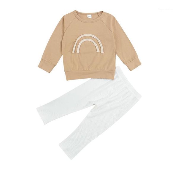 clothing sets children casual two-piece clothes set, rainbow pattern round collar pullover and solid color pants1, White
clothing sets children casual two-piece clothes set, rainbow pattern round collar pullover and solid color pants1, White