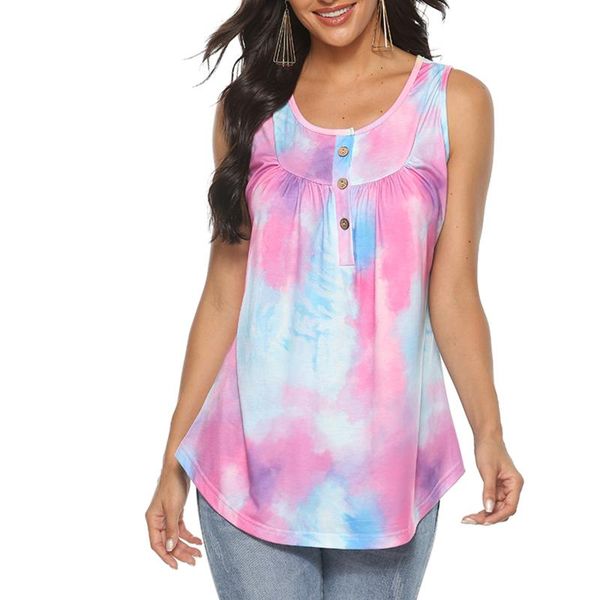 women's t-shirt summer fashion women gradient tie-dye t-shirts female casual o-neck loose sleeveless bottoming, White
women's t-shirt summer fashion women gradient tie-dye t-shirts female casual o-neck loose sleeveless bottoming, White