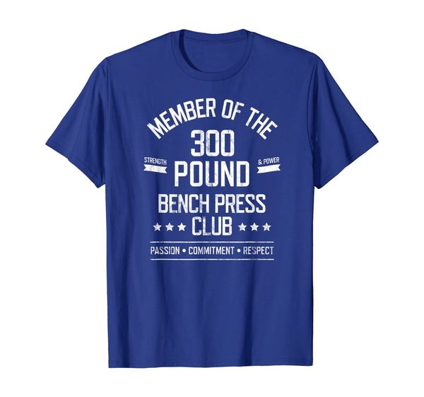 300 pound bench press club strong powerlifter t-shirt, White;black