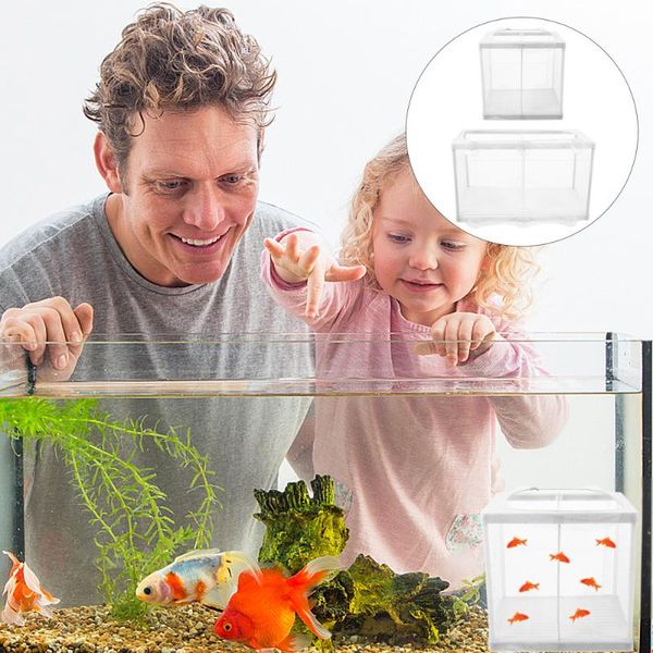 small animal supplies 2pcs aquarium fry hatchery net fish breeder box isolation