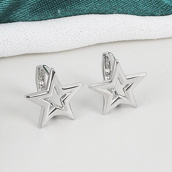 hoop & huggie 925 sterling silver star earrings for women girls wedding party romantic elegant jewelry pendientes eh1026, Golden;silver
hoop & huggie 925 sterling silver star earrings for women girls wedding party romantic elegant jewelry pendientes eh1026, Golden;silver