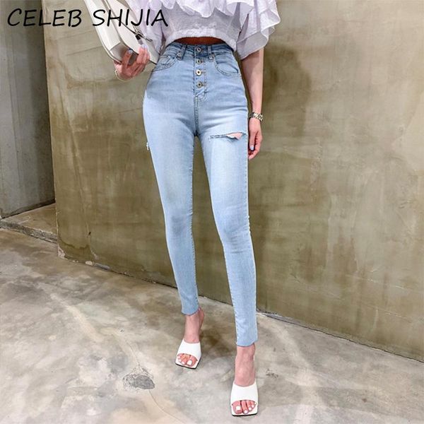 women's jeans 2021 summer ligth blue skinny woman high waist hole single breasted casual street wear denim pencil pants jean
women's jeans 2021 summer ligth blue skinny woman high waist hole single breasted casual street wear denim pencil pants jean