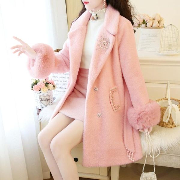 women's trench coats fashion beaded mink woolen coat + sweater skirt 3-pieces sets women elegant white pink jacket suit autumn winter f, Tan;black
women's trench coats fashion beaded mink woolen coat + sweater skirt 3-pieces sets women elegant white pink jacket suit autumn winter f, Tan;black