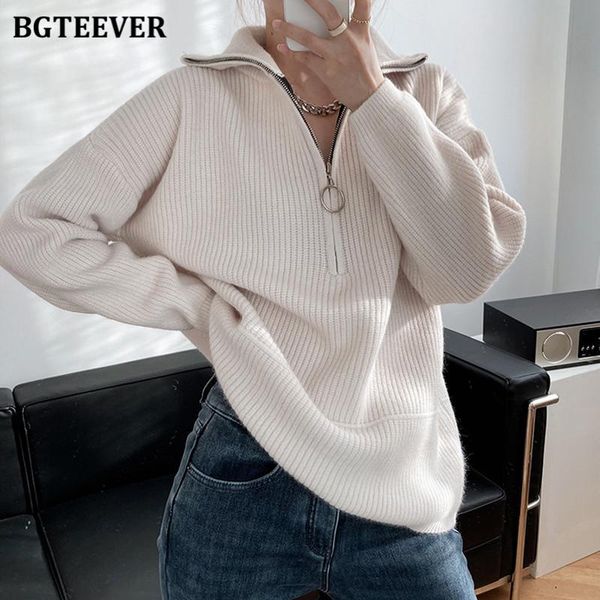 women's sweaters bgteever autumn winter zipper turtleneck women casual thick long sleeve pullover jumpers female knitting 2021, White;black
women's sweaters bgteever autumn winter zipper turtleneck women casual thick long sleeve pullover jumpers female knitting 2021, White;black
