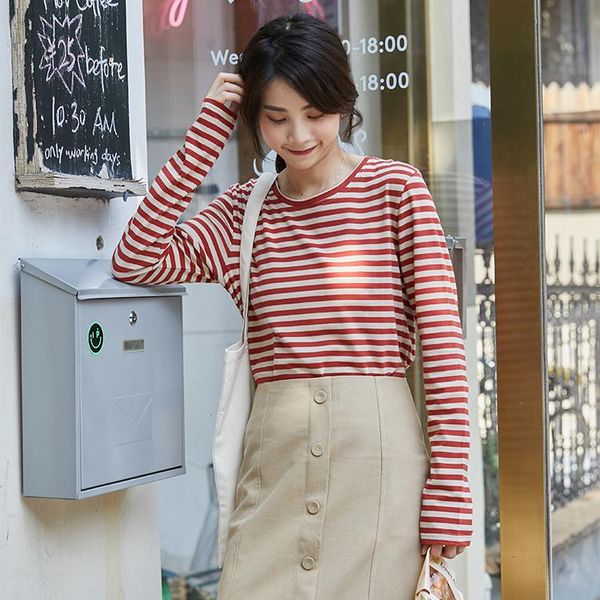 women's t-shirt spring/autumn clothing long sleeve o-neck female striped fashion office ladies' cotton and tees wholesale, White
women's t-shirt spring/autumn clothing long sleeve o-neck female striped fashion office ladies' cotton and tees wholesale, White