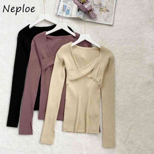 neploe sweet chic irregular cirss-cross knitted sweaters women fashion slim fit pullovers autumn solid color simple 210423, White;black
neploe sweet chic irregular cirss-cross knitted sweaters women fashion slim fit pullovers autumn solid color simple 210423, White;black