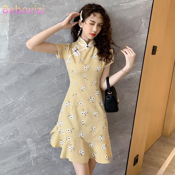 green yellow slim party casual qipao traditional chinese clothes modern cheongsam fishtail mini dress for women chi pao ethnic clothing, Red
green yellow slim party casual qipao traditional chinese clothes modern cheongsam fishtail mini dress for women chi pao ethnic clothing, Red