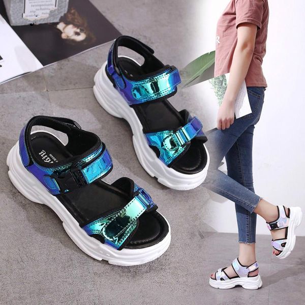 wedges sandals women summer casual comfort peep-toe concise platform sequins buckle sneakers sandalet thick bottom az-49, Black
wedges sandals women summer casual comfort peep-toe concise platform sequins buckle sneakers sandalet thick bottom az-49, Black