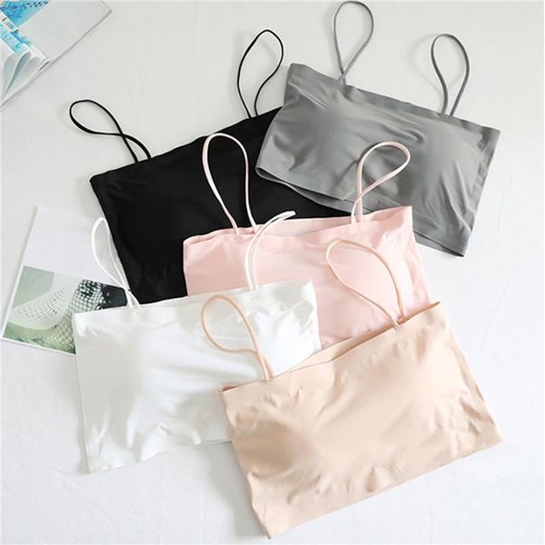 bustiers & corsets fashion summer bras for women push up lingerie ice silk seamless word sling female tube 2021 white bralette tank, Black;white 
bustiers & corsets fashion summer bras for women push up lingerie ice silk seamless word sling female tube 2021 white bralette tank, Black;white