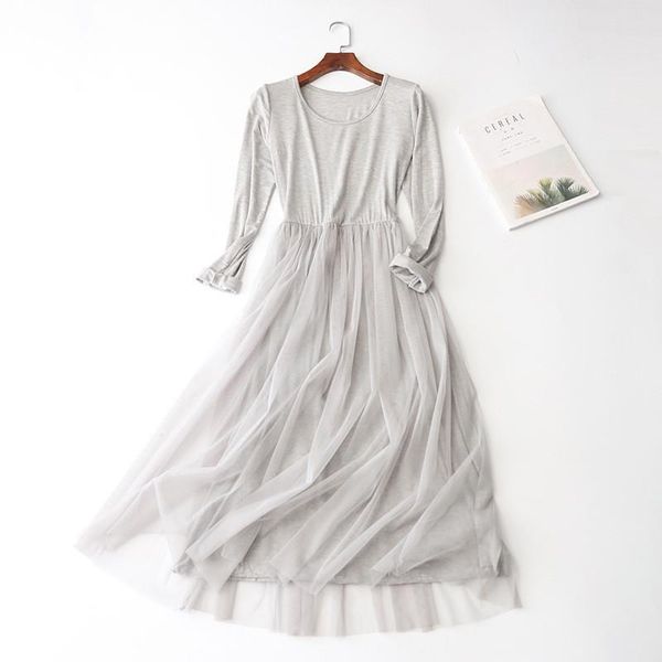 casual dresses 2021 spring autumn women lace dress modal patchwork mesh lady long sleeve gauze basic sundress party vestidos a973, Black;gray
casual dresses 2021 spring autumn women lace dress modal patchwork mesh lady long sleeve gauze basic sundress party vestidos a973, Black;gray