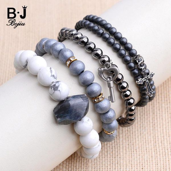 charm bracelets bojiu 4 pcs/set trendy heart key cross for women natural stone howlite labradorite hematite bcset128, Golden;silver
charm bracelets bojiu 4 pcs/set trendy heart key cross for women natural stone howlite labradorite hematite bcset128, Golden;silver