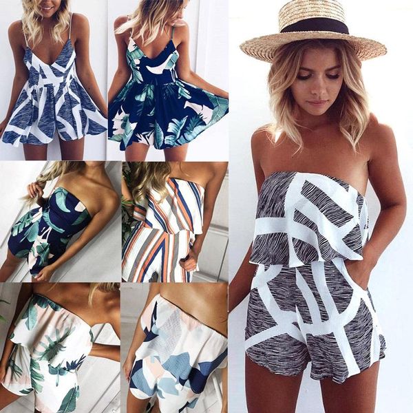 women's jumpsuits & rompers brand spring summer short jumpsuit female strapless casual ruffles playsuit striped print loose women beach, Black;white
women's jumpsuits & rompers brand spring summer short jumpsuit female strapless casual ruffles playsuit striped print loose women beach, Black;white