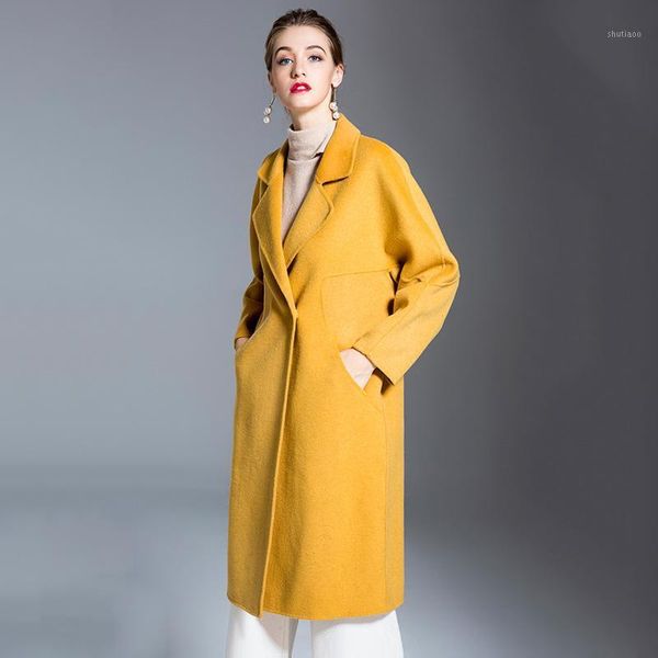 women's wool & blends highquality autumn cashmere coat alpaca warm winter women long office lady slim female overcoat oversize plussize, Black
women's wool & blends highquality autumn cashmere coat alpaca warm winter women long office lady slim female overcoat oversize plussize, Black
