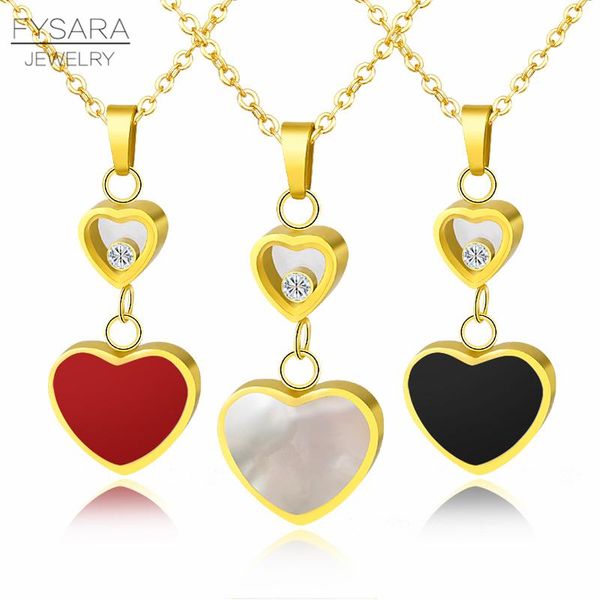 double heart pendant necklace for women lover's white shell black love short valentines gift necklaces, Silver
double heart pendant necklace for women lover's white shell black love short valentines gift necklaces, Silver