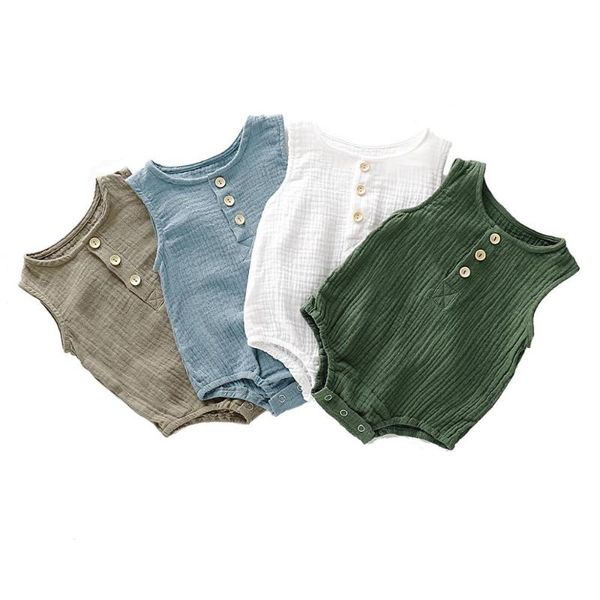 jumpsuits summer infant baby boys girls romper muslin sleeveless born rompers fashion clothing, Blue
jumpsuits summer infant baby boys girls romper muslin sleeveless born rompers fashion clothing, Blue
