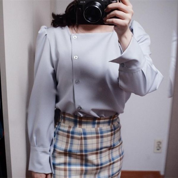 women's blouses & shirts hzirip gentle 2021 square collar all-match lantern sleeves casual loose office lady stylish brief wome, White
women's blouses & shirts hzirip gentle 2021 square collar all-match lantern sleeves casual loose office lady stylish brief wome, White