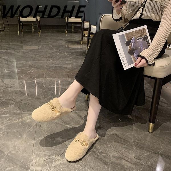 slippers wohdhe women low flat heel outdoor indoor ladies leisure comfort solid wool plush punk fur soft metal buckle decorated, Black
slippers wohdhe women low flat heel outdoor indoor ladies leisure comfort solid wool plush punk fur soft metal buckle decorated, Black