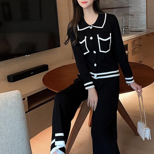 autumn and winter arrival womenpant vintage elegant sweater 2pcs fashion set casual knit wide leg pants suit, White
autumn and winter arrival womenpant vintage elegant sweater 2pcs fashion set casual knit wide leg pants suit, White