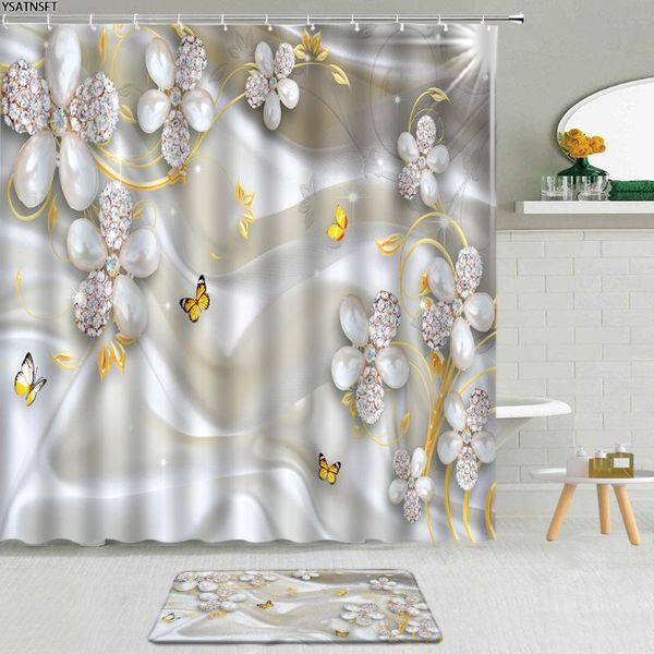 shower curtains 2pcs 3d luxury diamond flower curtain butterfly pink rose fabric non-slip bath mat bathroom set hanging decor
shower curtains 2pcs 3d luxury diamond flower curtain butterfly pink rose fabric non-slip bath mat bathroom set hanging decor