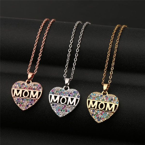 mom heart pendant necklace mother's day gifts jewelry fashion colorful rhinestone love necklaces for women accessories, Silver
mom heart pendant necklace mother's day gifts jewelry fashion colorful rhinestone love necklaces for women accessories, Silver