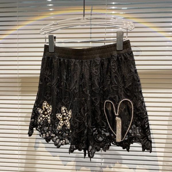 women's shorts 2021 summer rhinestone heart flowers pearl organza for women bottom lace girls lady short, White;black
women's shorts 2021 summer rhinestone heart flowers pearl organza for women bottom lace girls lady short, White;black
