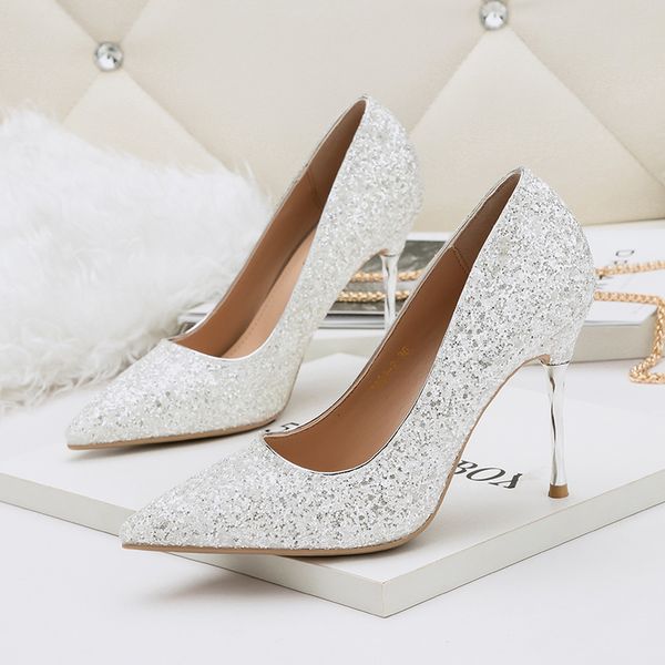 glitter sequined wedding shoes bridal sier white pointy toe high heels pumps event prom party size 34 to 39, Black
glitter sequined wedding shoes bridal sier white pointy toe high heels pumps event prom party size 34 to 39, Black