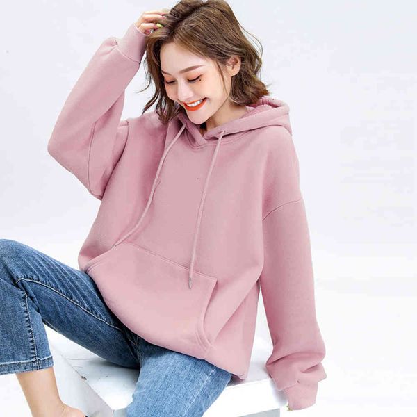 autumn and winter women's wear version color cotton long sleeve hooded sweater coat, Black
autumn and winter women's wear version color cotton long sleeve hooded sweater coat, Black