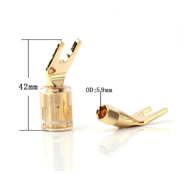 smart power plugs 4pcs hi-end speaker-plug connector pure copper gold plated spade fork plug for audio cable
smart power plugs 4pcs hi-end speaker-plug connector pure copper gold plated spade fork plug for audio cable