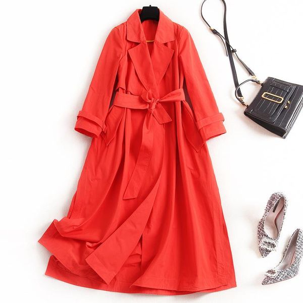 women's trench coats european fashion solid color windbreaker 2021 autumn loose slimming long coat with belt casacos femininos, Tan;black
women's trench coats european fashion solid color windbreaker 2021 autumn loose slimming long coat with belt casacos femininos, Tan;black
