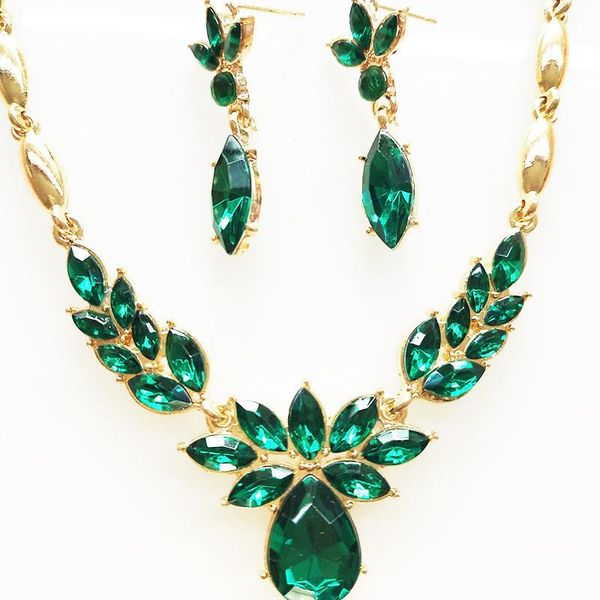 earrings & necklace women bridal wedding jewelry sets charming green crystal round necklaces shininy zircon bijoux femme jewerly, Silver
earrings & necklace women bridal wedding jewelry sets charming green crystal round necklaces shininy zircon bijoux femme jewerly, Silver
