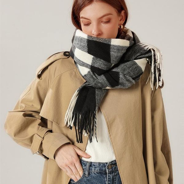 scarves women plaid scarf winter shawls thick wraps lady tassel warm bufanda 70*180cm, Blue;gray
scarves women plaid scarf winter shawls thick wraps lady tassel warm bufanda 70*180cm, Blue;gray