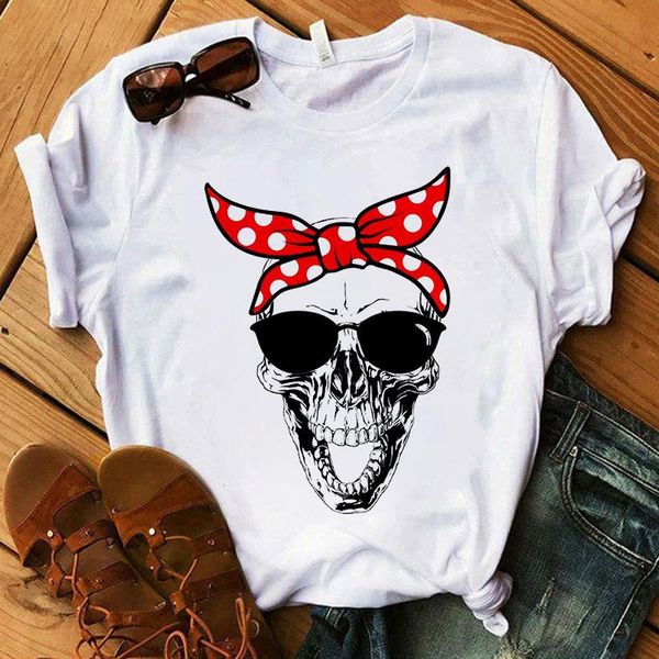 women's t-shirt harajuku skull deer camouflage burlap turban short-sleeved clothing graphic t-shirts in the woods, White
women's t-shirt harajuku skull deer camouflage burlap turban short-sleeved clothing graphic t-shirts in the woods, White