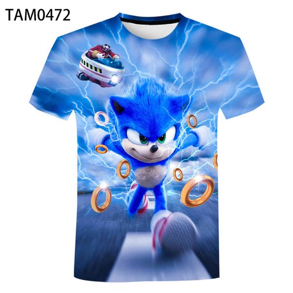2021 spring and summer 3d digital hedgehog sonic leisure trend fashion short sleeve t-shirt, White;black 
2021 spring and summer 3d digital hedgehog sonic leisure trend fashion short sleeve t-shirt, White;black