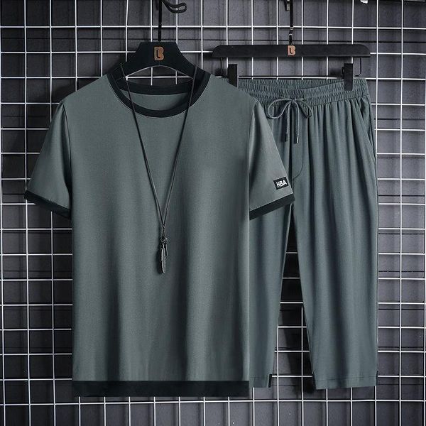 men's tracksuits ice silk suit casual sport short-sleeved summer loose big yards of 7 minutes pants two-piece outfit, Gray
men's tracksuits ice silk suit casual sport short-sleeved summer loose big yards of 7 minutes pants two-piece outfit, Gray