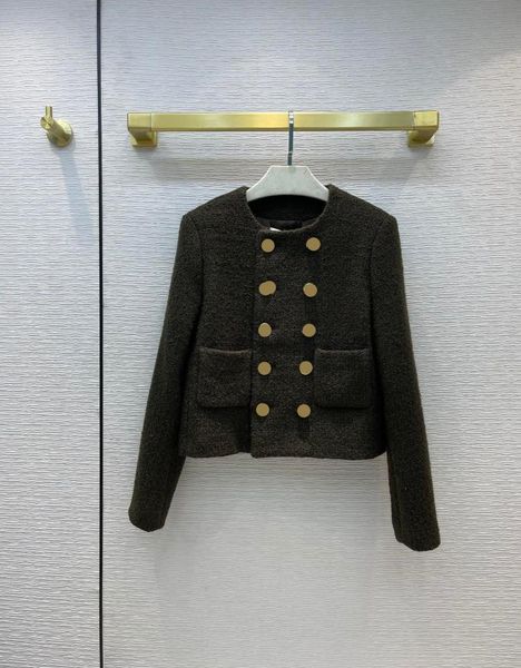women's jackets high-end brand tweed for women gold double breasted big pocket green o-neck slim autumn 2021, Black;brown
women's jackets high-end brand tweed for women gold double breasted big pocket green o-neck slim autumn 2021, Black;brown