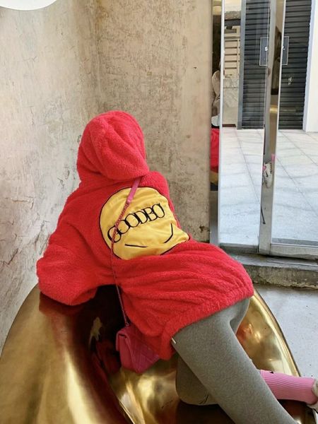 brand hoodie autumn and winter 2021 new minority smiling face letter printed lamb plush drawstring hooded women's sweater, Black
brand hoodie autumn and winter 2021 new minority smiling face letter printed lamb plush drawstring hooded women's sweater, Black