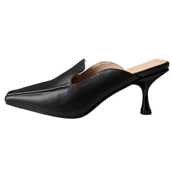 genuine leather square toe high heel young lady gentlewomen concise style solid slip on mules sandals women l08, Black
genuine leather square toe high heel young lady gentlewomen concise style solid slip on mules sandals women l08, Black