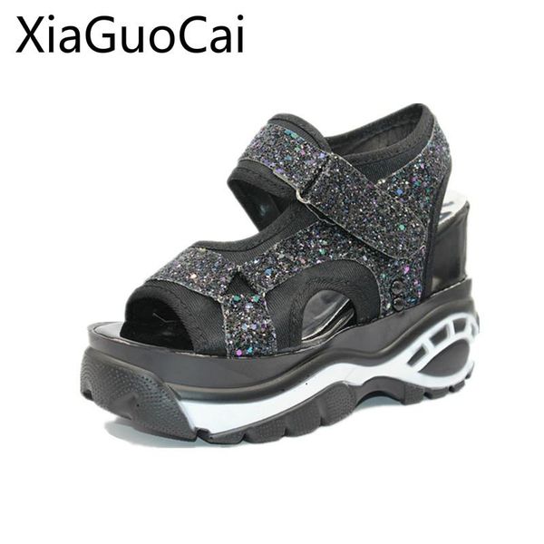 wedges women sandals summer female platform thick bottom casual comfortable white shoes, Black
wedges women sandals summer female platform thick bottom casual comfortable white shoes, Black