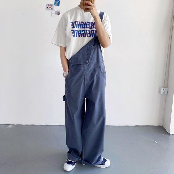 men's pants godlikeu men overalls loose straight casual solid japanese suspender trousers male, Black
men's pants godlikeu men overalls loose straight casual solid japanese suspender trousers male, Black