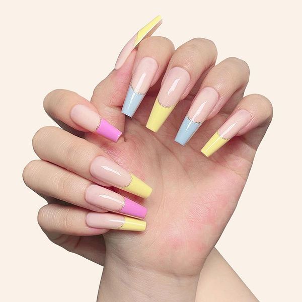 false nails 24 pcs long ballet nail art tips display set accessories wearable patches detachable finished fingernails full cover, Red;gold
false nails 24 pcs long ballet nail art tips display set accessories wearable patches detachable finished fingernails full cover, Red;gold
