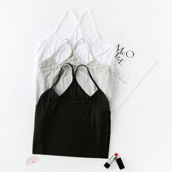 women's summer solid color suspender sports vest bottomed pajamas underwear, Black;white 
women's summer solid color suspender sports vest bottomed pajamas underwear, Black;white