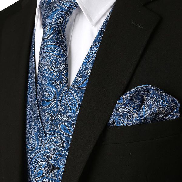 men's vests mens suit vest+tie+pocket square gilet homme paisley floral sleeveless wedding dress for men party club tuxedo waistcoat, Black;white
men's vests mens suit vest+tie+pocket square gilet homme paisley floral sleeveless wedding dress for men party club tuxedo waistcoat, Black;white