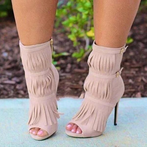 boots 2021 fashion design tassel open toe buckle decoration women's ankle sandals dress shoes high heel large size, Black
boots 2021 fashion design tassel open toe buckle decoration women's ankle sandals dress shoes high heel large size, Black