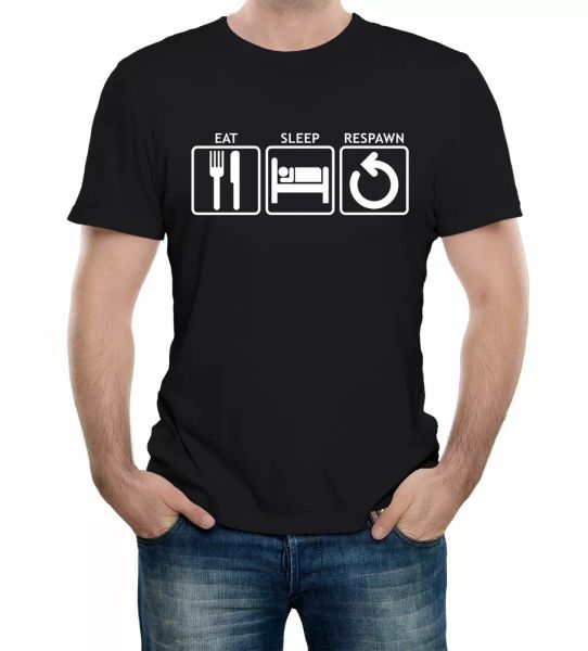 mens eat sleep respawn t-shirt gaming esports pc gamer clan online team, White;black
mens eat sleep respawn t-shirt gaming esports pc gamer clan online team, White;black